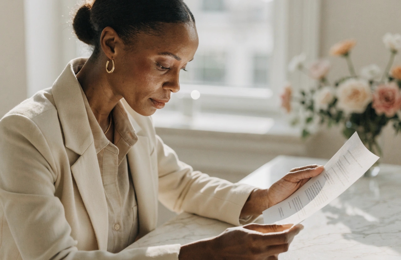 Professional entrepreneur reviewing business plans